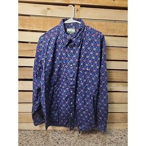 Tidewater Traders Men's Large Button Down Geometric Pattern Multicolor